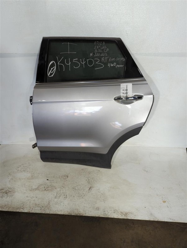 2013 Hyundai Santa Fe Left Rear Door Grey PW PL AWD 120K Miles OEM Used