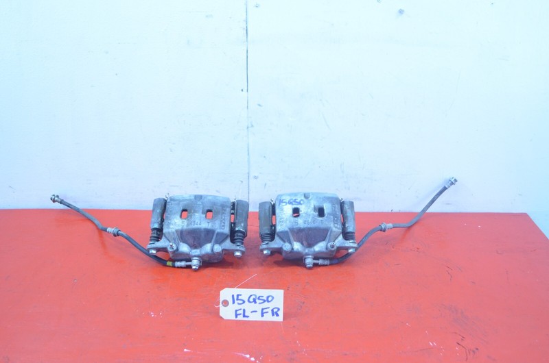 14-18 INFINITI Q50 3.7L RWD FRONT LEFT / RIGHT BRAKE CALIPER SET OEM