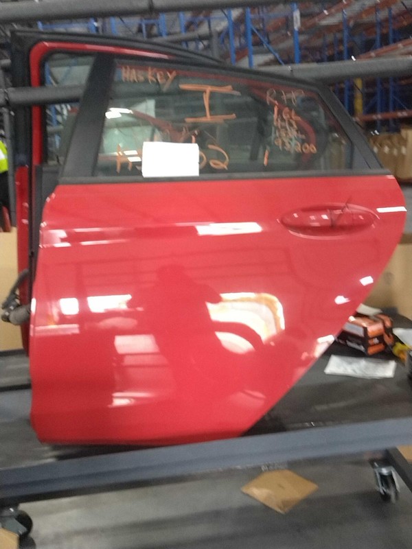 2013 Ford Fiesta Left Rear Door Red 172936, 93K Miles, OEM Replacement