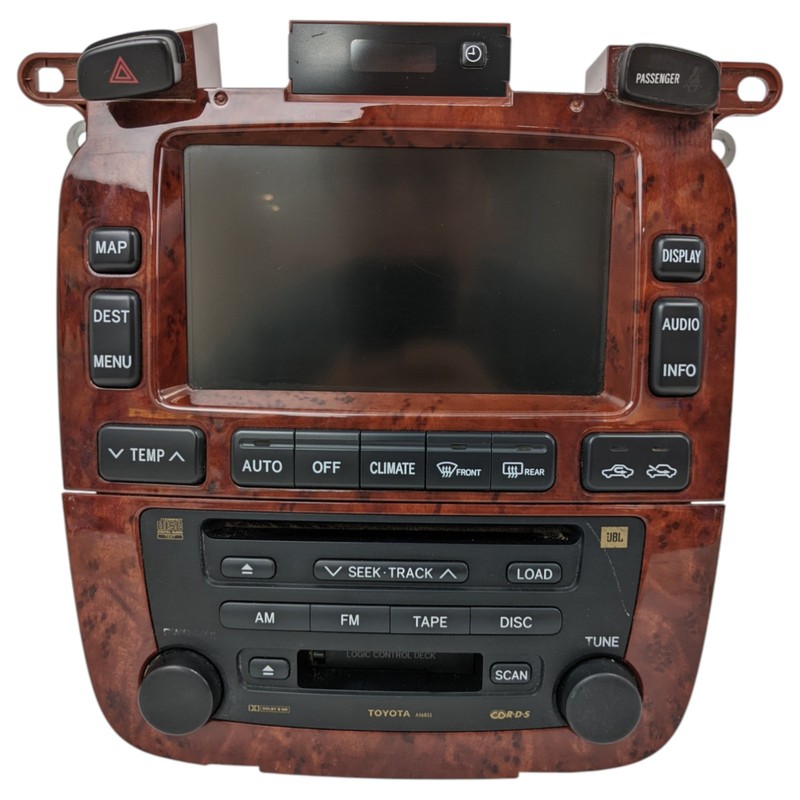 2004-2007 TOYOTA HIGHLANDER FRONT NAVIGATION RADIO WOOD AC CLIMATE SWITCH OEM