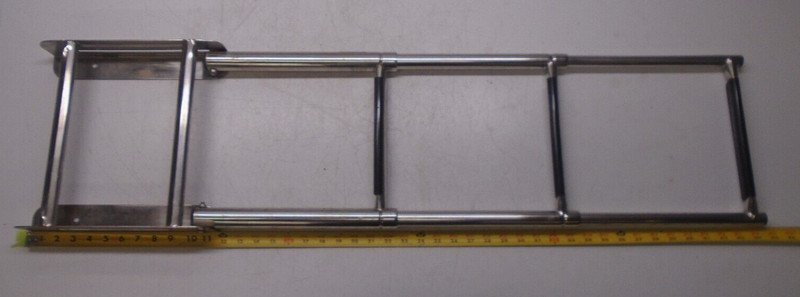 M1 Amarine Step Ladder Stainless Telescoping 16" Long 44.5" Ext 11" Wide