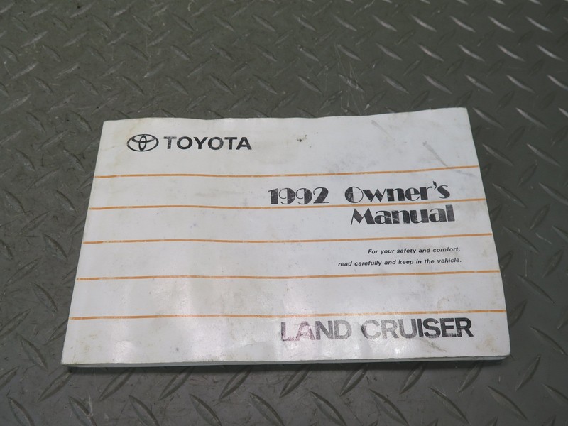 1992 TOYOTA LAND CRUISER FJ80 OWNERS OPERATOR USER GUIDE MANUAL BOOK
