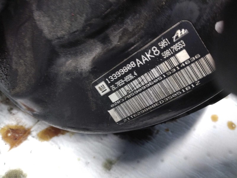 2015 Chevrolet Cruze Power Brake Booster OEM 13286441 140K Miles