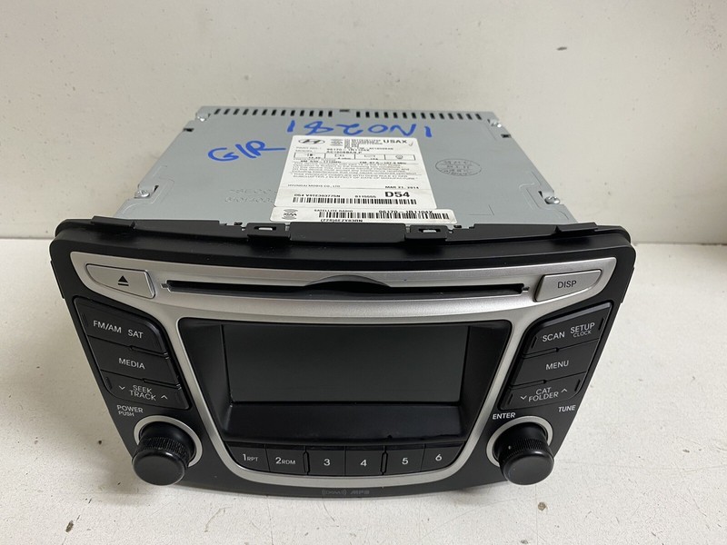 2014 Hyundai Accent Radio Stereo NON-BLUETOOTH NON-AUX Satellite 96170-1R1104X