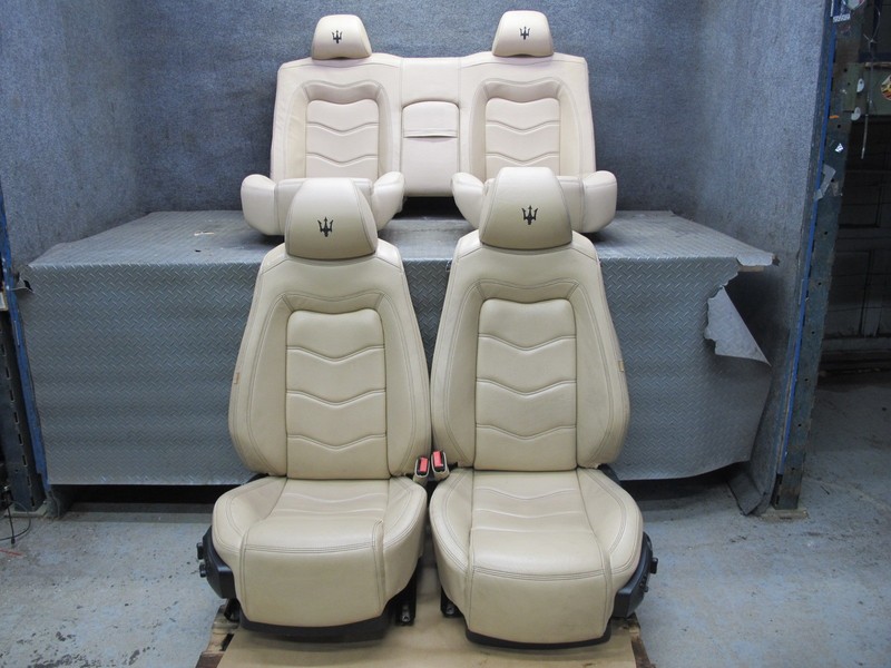 2008-2012 MASERATI GRANTURISMO M145 FRONT & REAR LEATHER BEIGE SEAT SET