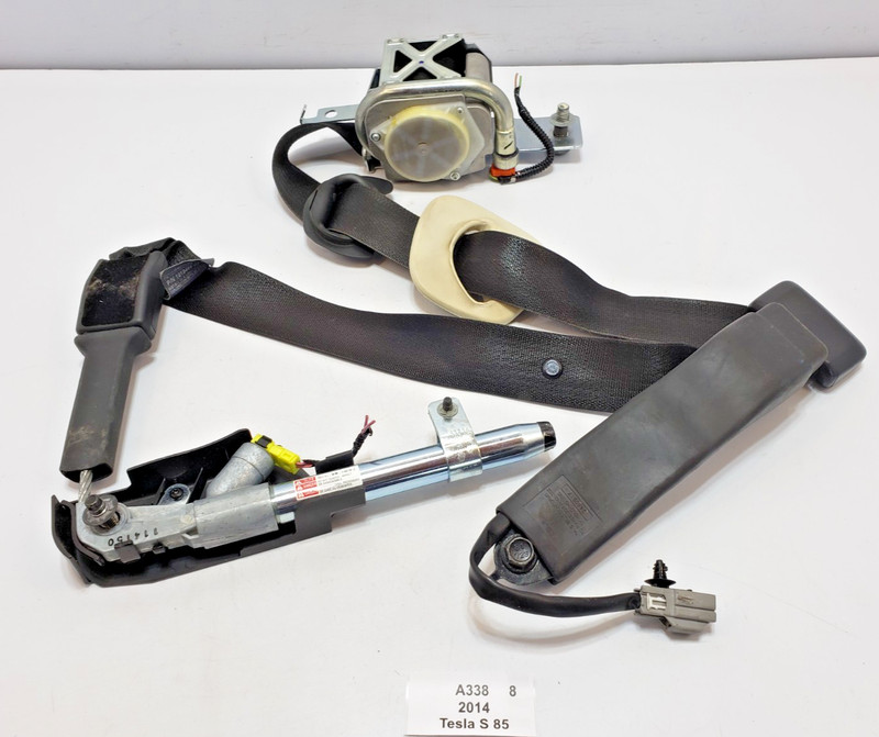 ✅ 12-16 OEM Tesla Model S Front Left Driver Seatbelt Retractor Black W/ Buckle