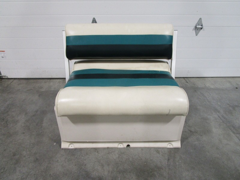 Pontoon Marine Boat Green/Tan Bench Chair Seat 30 1/2" H x 34 1/2" W x 20" D