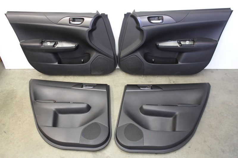 Subaru WRX STI Black Red Stitched Vinyl Door Panels Trim Doorcards Oem 2011-2014
