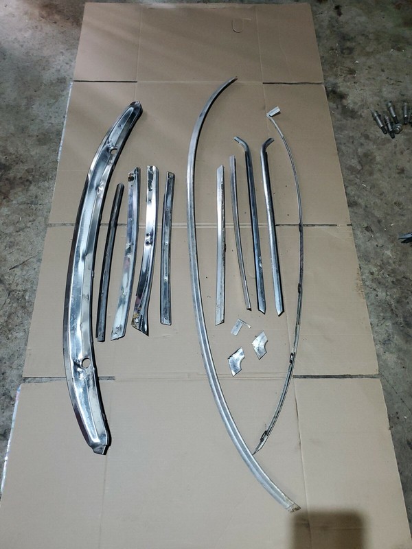 1985 Mercedes Benz 380SL front window suround frame trim set chrome convertible