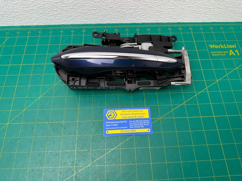10-19 BMW F10 F12 Comfort Access REAR LEFT EXTERIOR DOOR HANDLE Blue A76 OEM