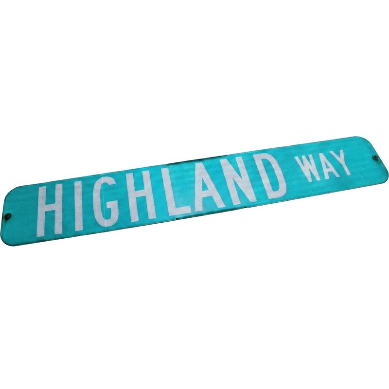 Authentic Road Sign HIGHLAND WAY Real Street Vintage Retired Sign Antique