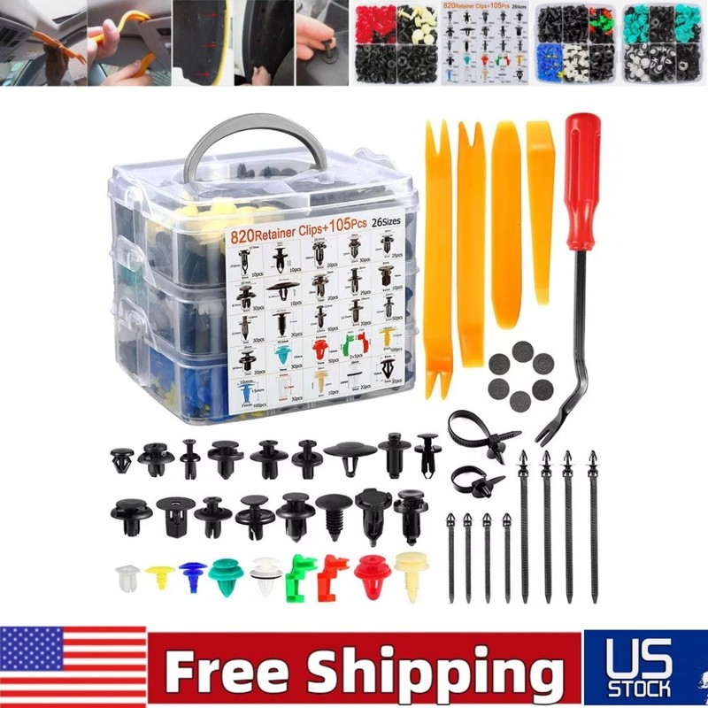 925PCS/Set Car Body Push Pin Rivet Door Trim Panel Fastener Clips Moulding Parts