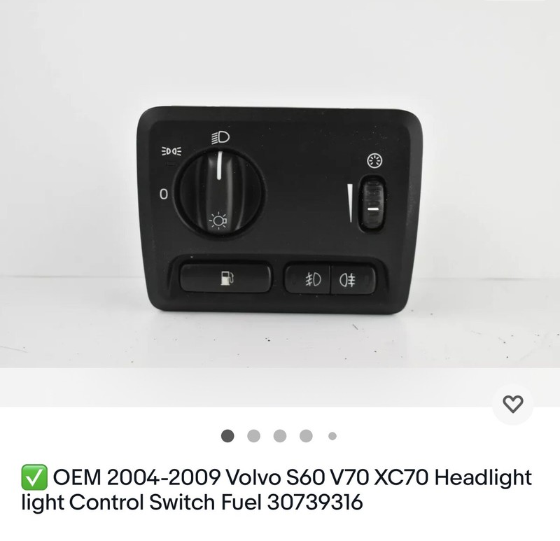 ✅ OEM 2004-2009 Volvo S60 V70 XC70 Headlight light Control Switch Fuel 30739316