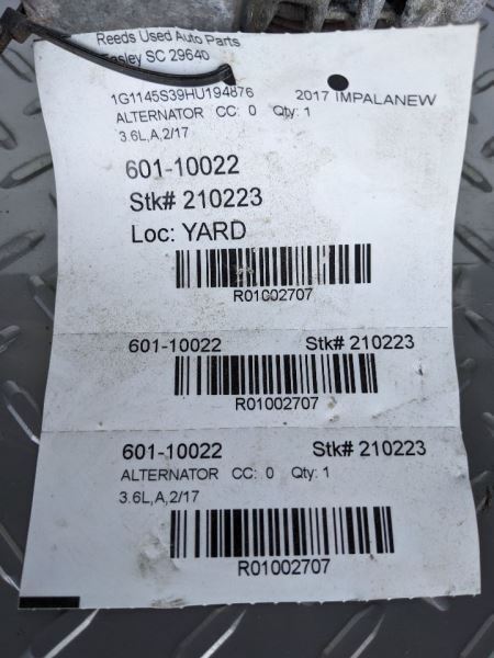 Alternator Fits 17-20 IMPALA 1002707