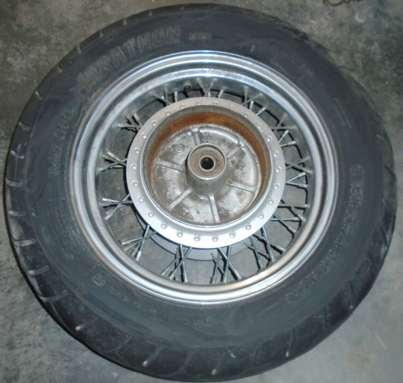 2004 Honda Shadow VT750 VT 750 Aero Rear Back Wheel Rim Spoked Tire 160/80-15