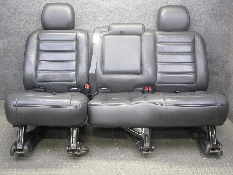 2005-2007 HUMMER H2 REAR 2ND ROW LEFT & RIGHT SIDE LEATHER SEAT SET OF 2 BLACK