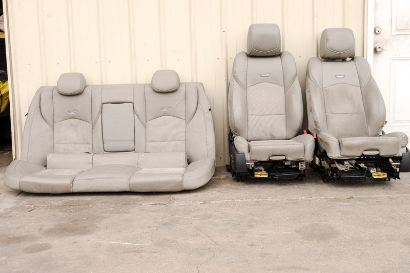 2016-2019 Cadillac CTS-V OEM Light Platinum Leather Seats F&R Set *USED*