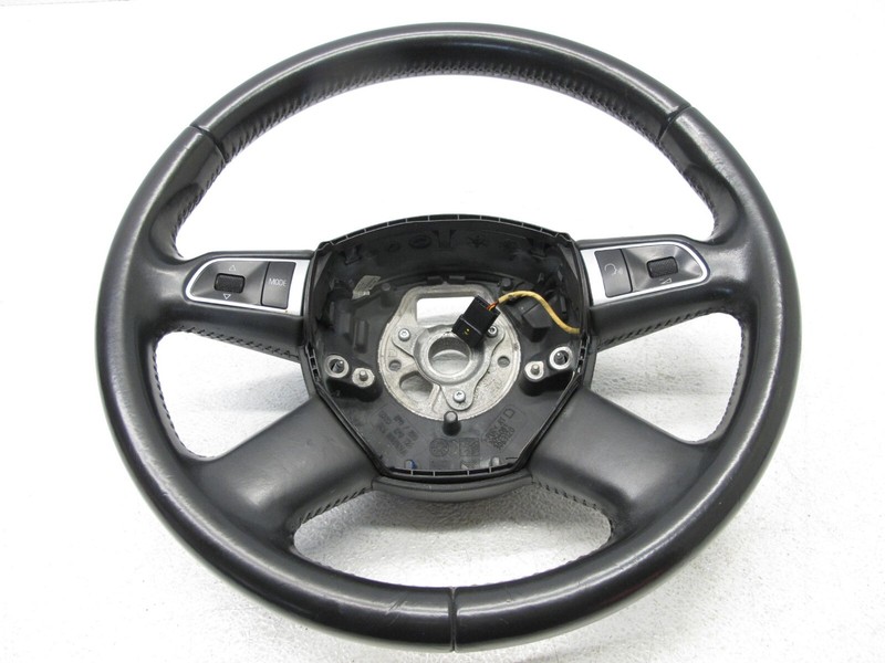 09-12 AUDI 8R Q5 STEERING WHEEL 4 FOUR SPOKE LEATHER SWITCH OEM 082223