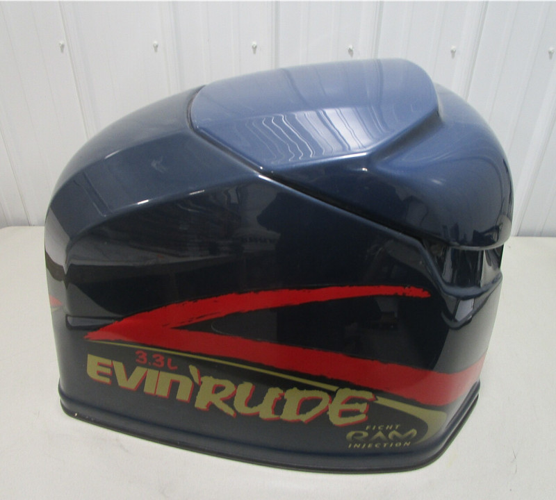 0285435 OMC Evinrude Ficht 225 HP 3.3L Top Engine Motor Cover Cowl Hood Blue