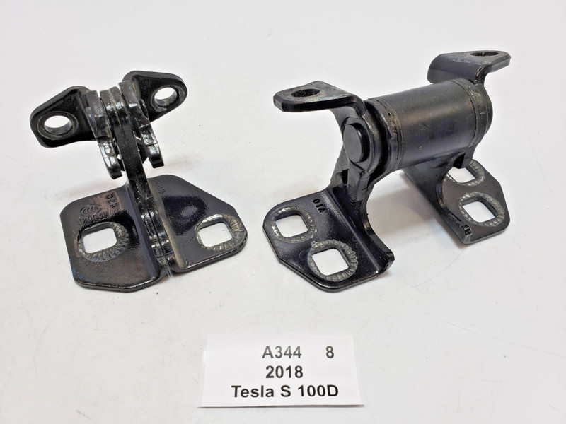 ✅ 12-20 OEM Tesla Model S Front Right Passenger Door Hinge Upper Lower Black SET