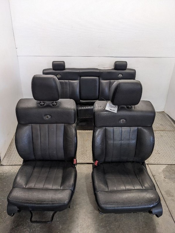 07 FORD F150 HARLEY DAVIDSON SEAT INTERIOR SET FRONT REAR BLACK 1190478