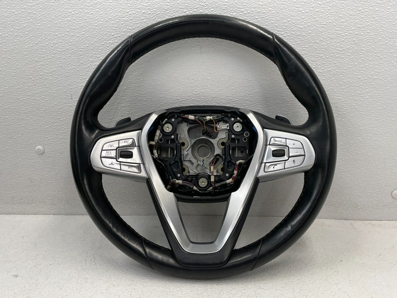 2016-2019 BMW 750i G12 Steering Wheel Assembly W/Switches Black 1529 OEM