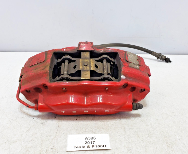 ✅ 16-20 OEM Tesla Model X S Rear Right Passenger Side Brake Caliper Brembo Red