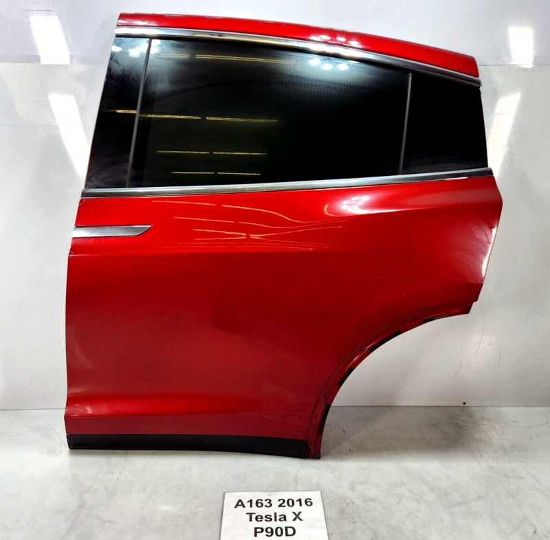 ✅ 2016-2020 OEM Tesla Model X Rear Left Driver Door Shell Red PPMR Complete Assy