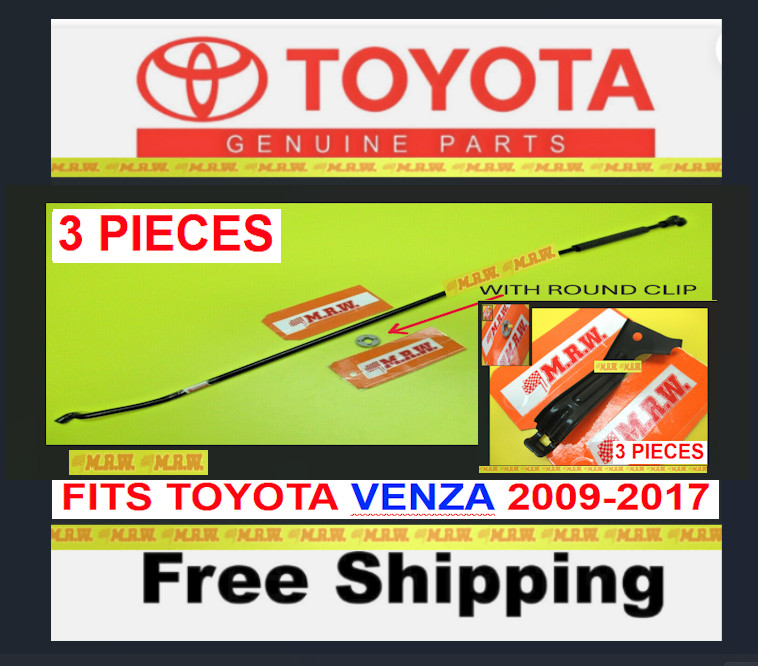 HOOD ROD W/ ROUND BUSHING GROMMET CLIP PROP HOLDER 3P SET for TOYOTA VENZA 09-17