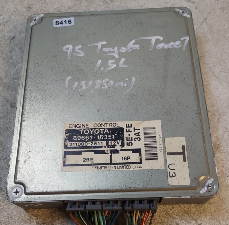 1995-1996 Toyota Tercel Engine Control Module Computer 89661-16351 w/Pigtail OEM