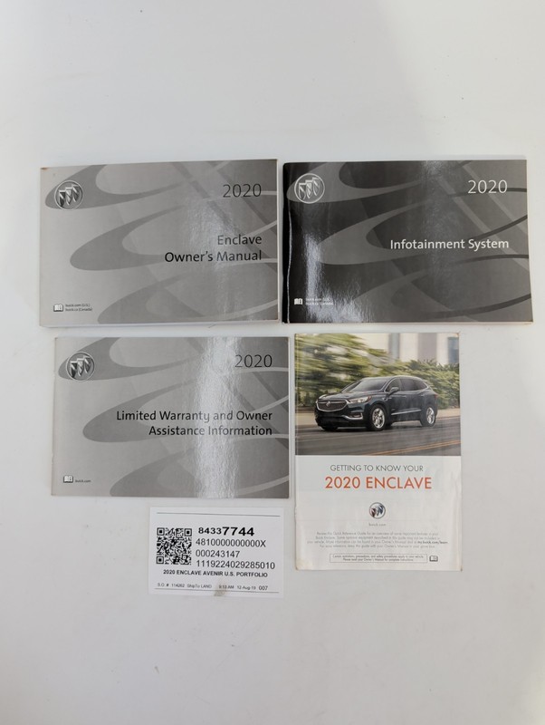 2020 Buick Enclave Owners Manual With Case And Navigation OEM Free Shipping