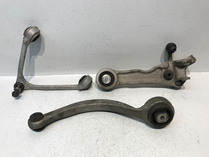 03-08 Jaguar X206 S-Type Front Left Side Top Upper Lower Control Arm Set OEM