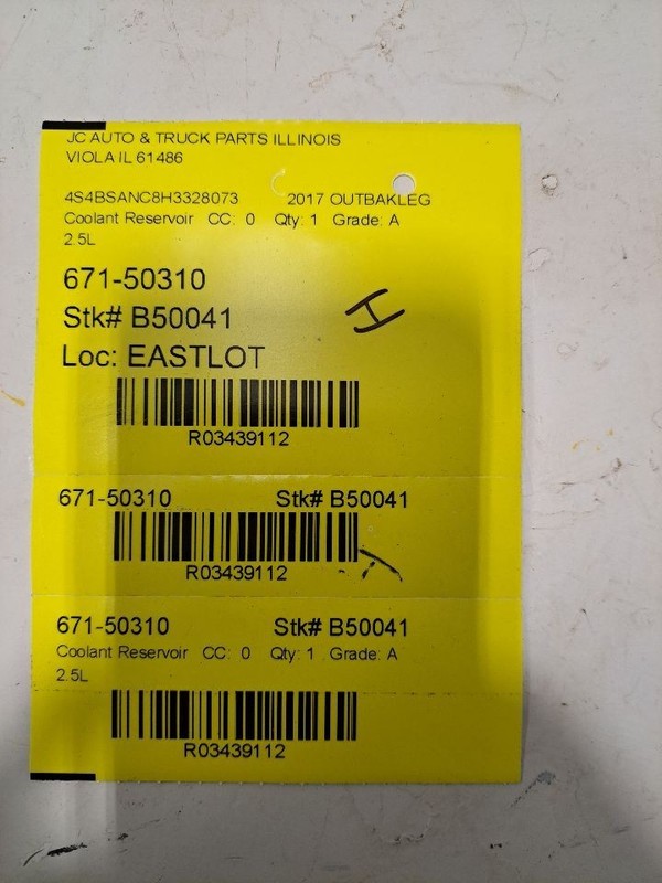 Coolant Reservoir Fits 05-19 LEGACY 3439112