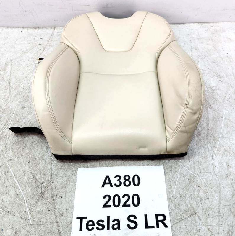 ✅ 16-20 OEM Tesla Model S Front Left Driver Seat Upper Cushion Leather White *