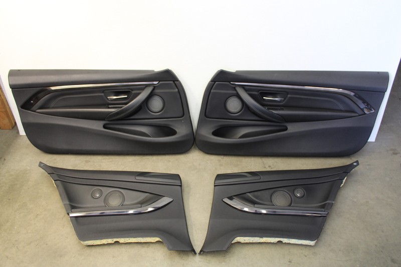 BMW F82 M4 Black Leather Door Panels Doorcards Trim Genuine Oem 2015-2021
