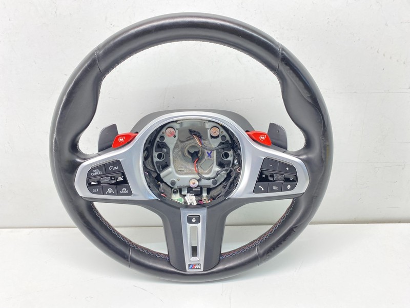 18-23 BMW F90 F92 X5 M5 M8 Leather Heated Steering Wheel w/ Paddle Shifters OEM✅