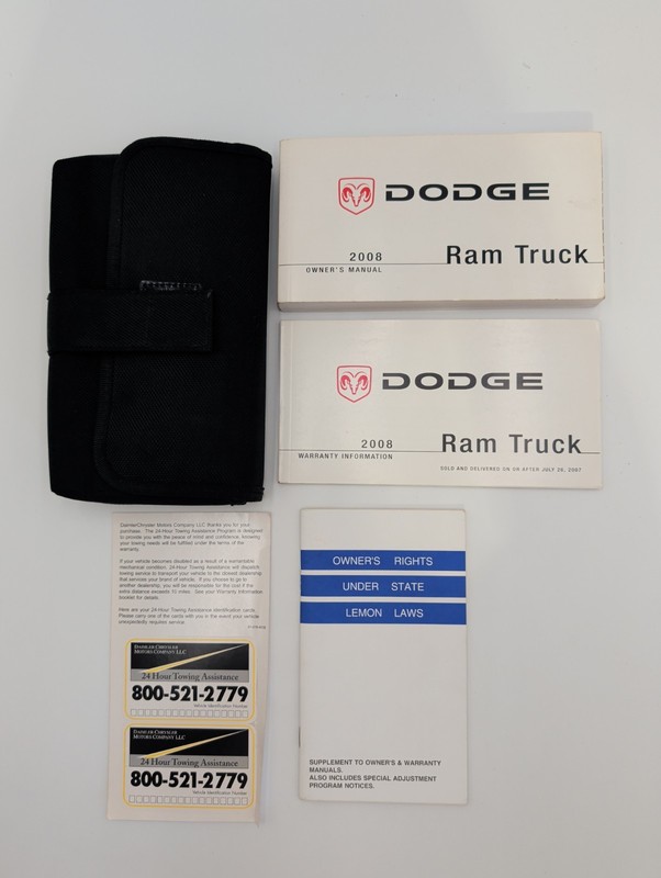 2008 08 Dodge Ram Truck Owners Manual W/ Supplements & Case