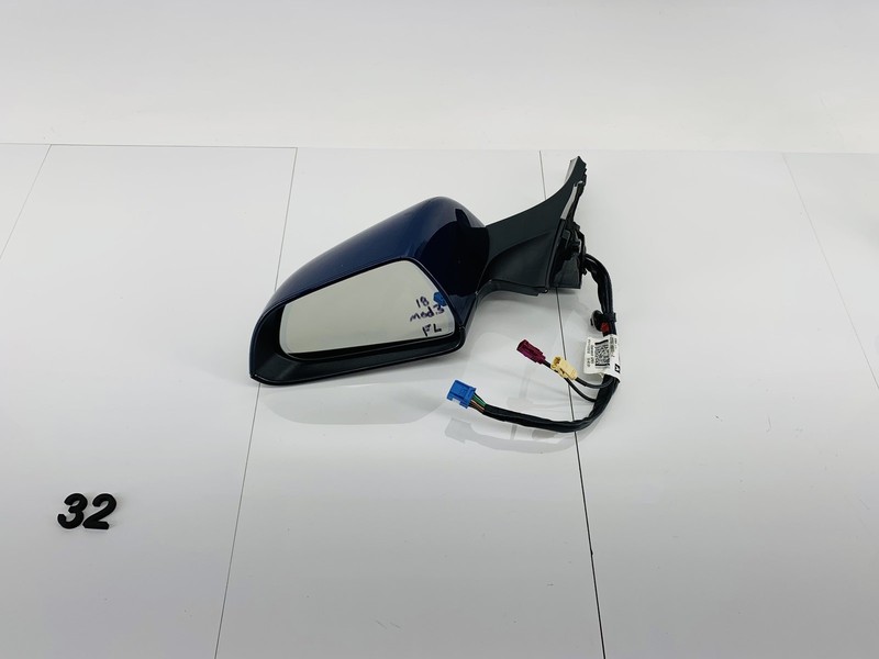17-23 TESLA MODEL 3 LEFT DRIVER SIDE EXTERIOR REAR VIEW MIRROR OCEAN BLUE OEM