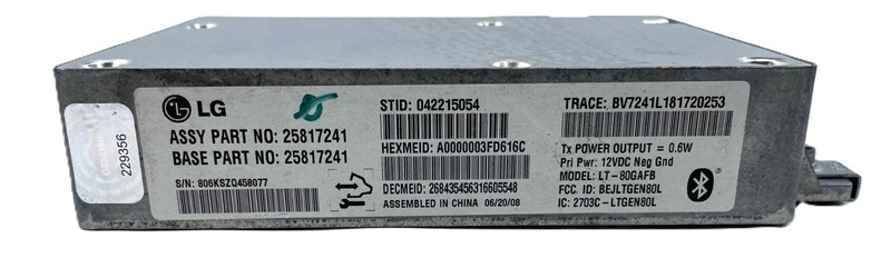 2009-2010 Chevy Malibu Telematics Communication OnStay UE1 Module OEM 25817241