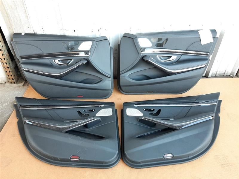 Mercedes 222 S550 S63 S65 Door Panels Set Trim Cover Card Black Leather 4