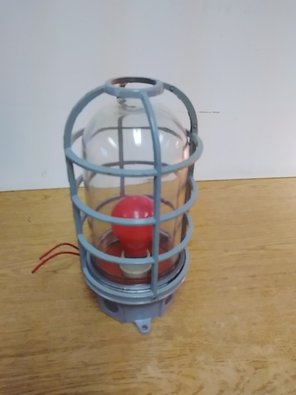Vintage Industrial Explosion Proof Light Lamp Fixture With Glass Shade