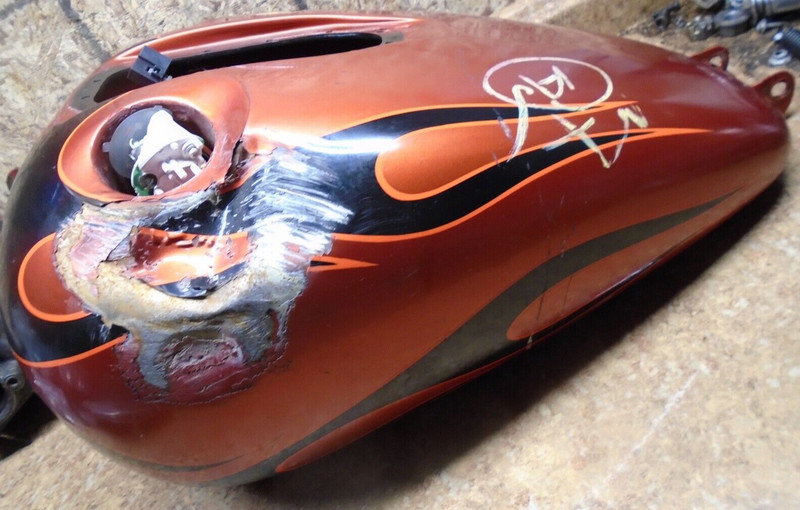 2011 Harley Davidson HD FXDWG Wide Glide Fuel Gas Tank Orange Black Petrol Pump