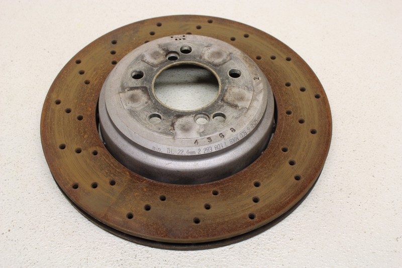 BMW M3 Rear Left Cross Drilled Brake Rotor E90 E92 E93 1M Oem 2008-2013