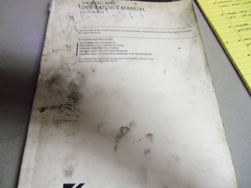 Yaskawa Yasnac XRC Operator's Manual RE-CSO-AD14 #204 *FREE SHIPPING*