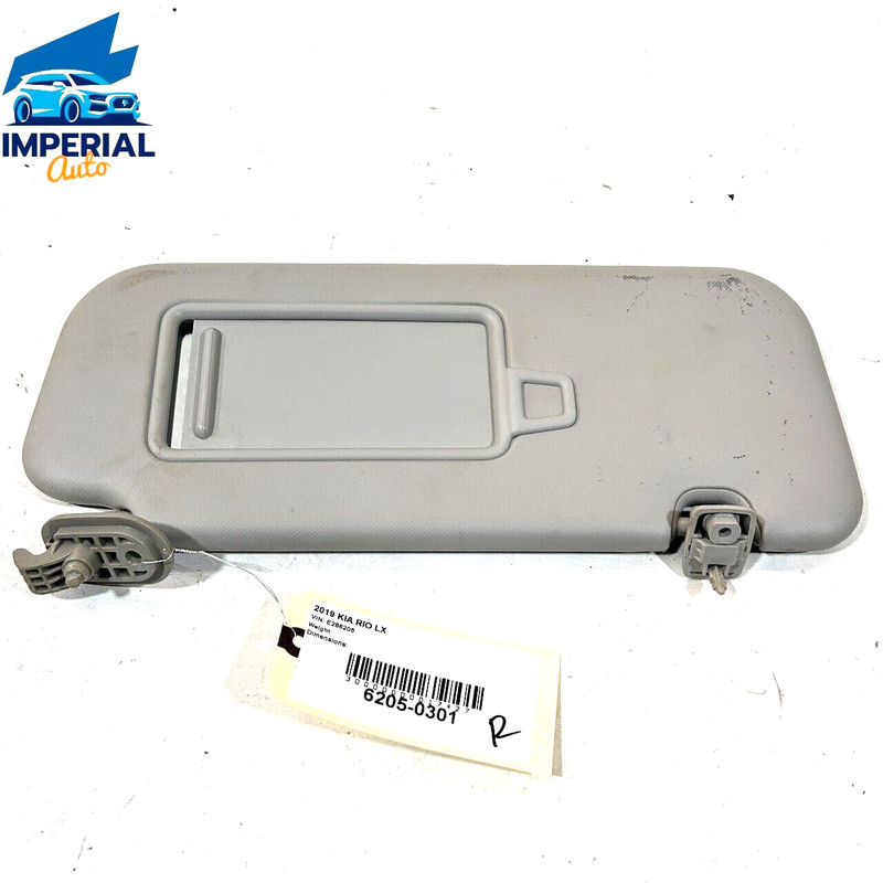 2018-2023 Kia Rio Passenger Right Side Sun Visor Gray OEM
