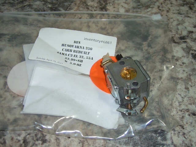 Husqvarna 350 Zama c3 el 32 55acarburetor Rebuilt chainsaw part bin 703