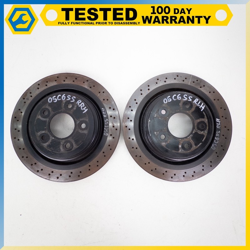 05-13 CHEVROLET CORVETTE C6 XLR REAR LEFT RIGHT BRAKE DISC ROTOR SET OEM