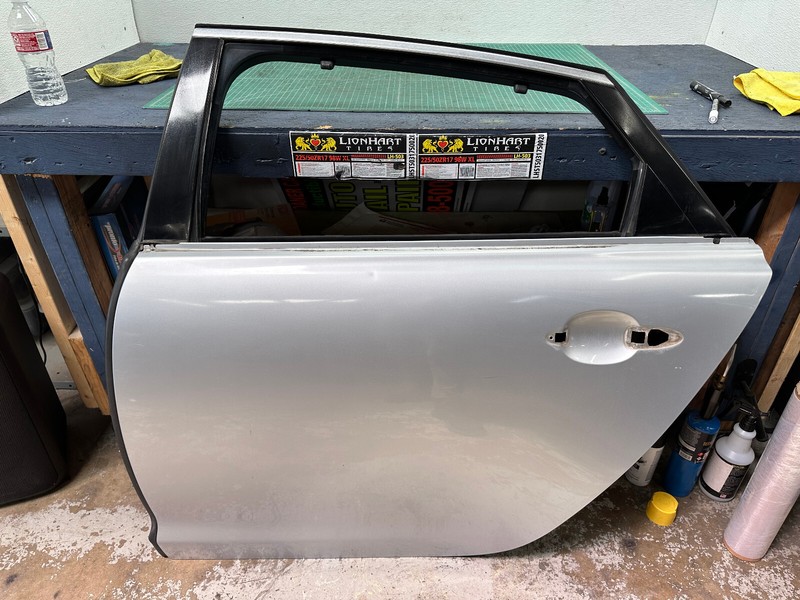 10-13 JAGUAR XJ REAR LEFT DRIVER SIDE DOOR SHELL Silver OEM