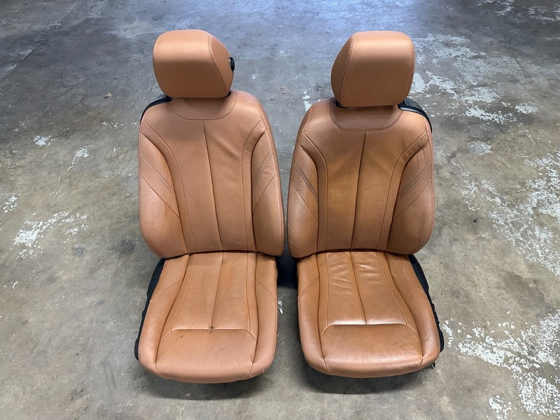 14-20 BMW F32 Coupe 4-Series LEATHER FRONT LEFT AND RIGHT SEATS Brown OEM