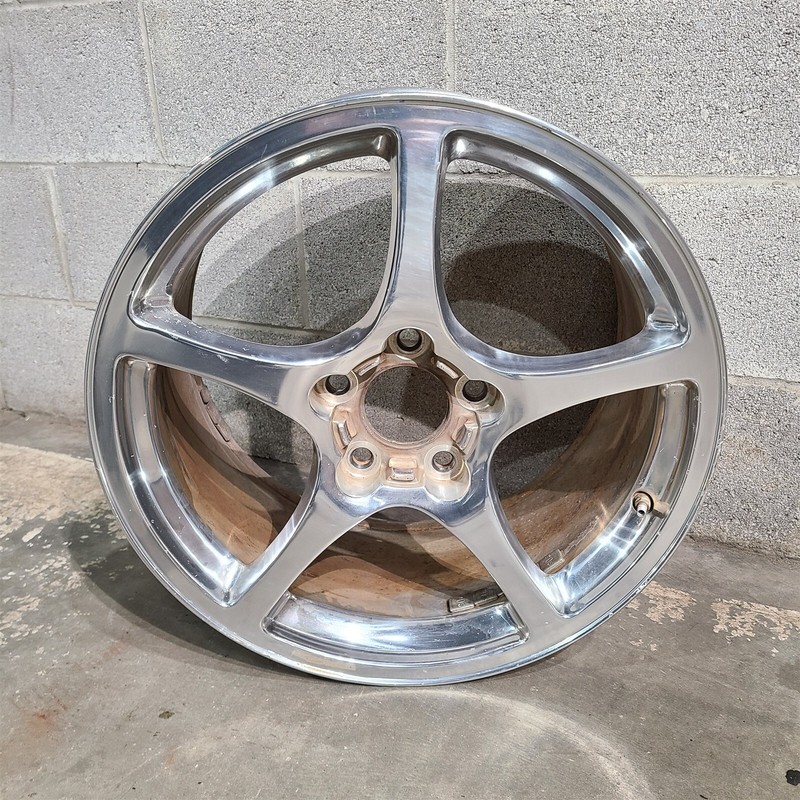 97-04 Corvette C5 Rear Wheel 5 Spoke 18X9.5 Polished Oem Aa7486